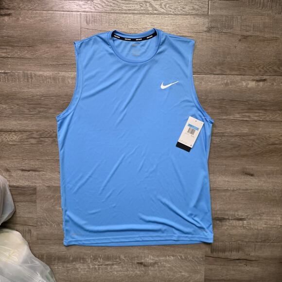 Nike Essential Sleeveless Hydroguard Swim Shirt Men’s Medium Blue UV Protection - Picture 1 of 5
